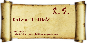 Kaizer Ildikó névjegykártya